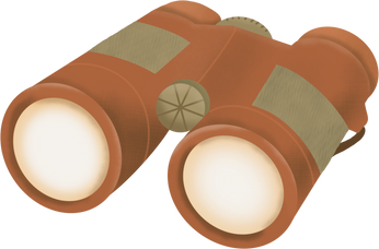 Brown Binoculars Illustration